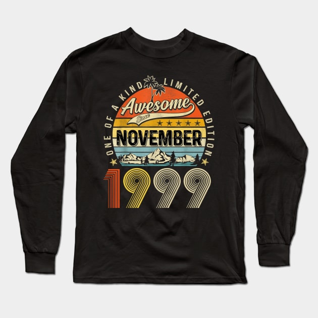 Awesome Since November 1999 Vintage 24th Birthday Long Sleeve T-Shirt by Benko Clarence